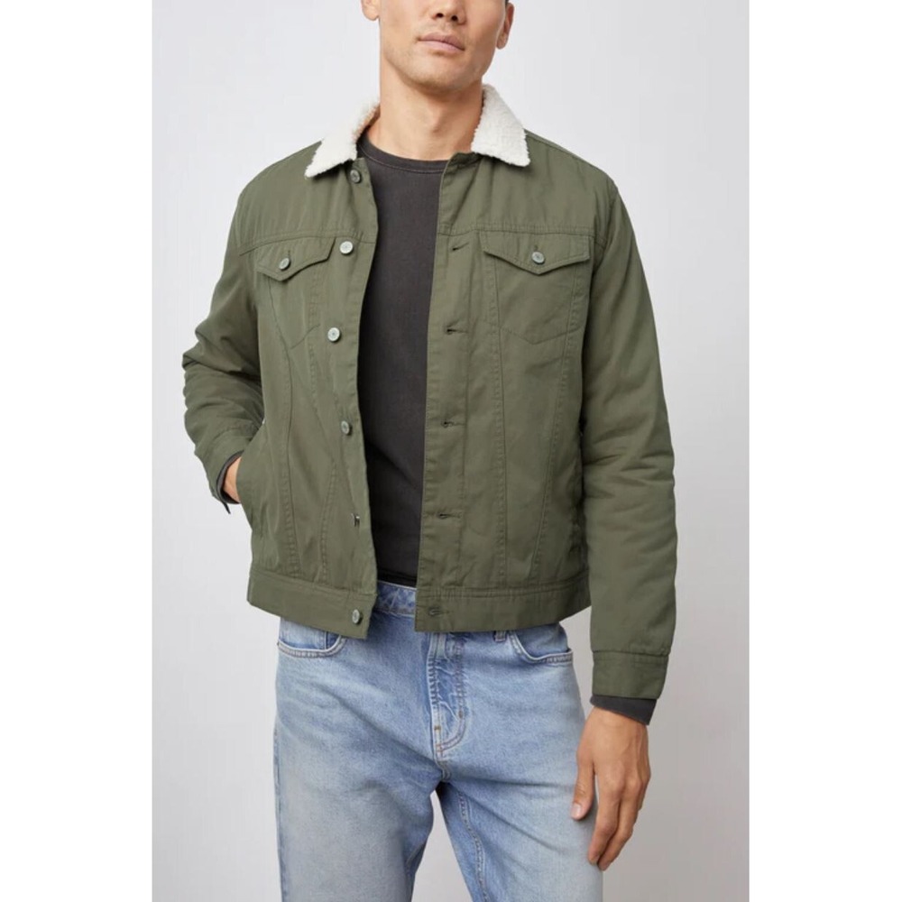 Rails McKinley Mens Olive Green Cotton Sherpa Collar Jacket XL RM-638-978-539